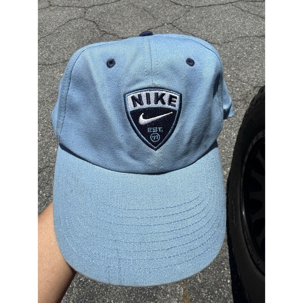NIKE Est 71 Gray Zip Back Adjustable Hat Baseball Paint Spot